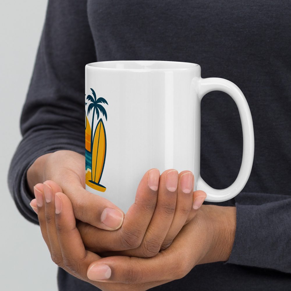 White glossy mug california beach - Image 3